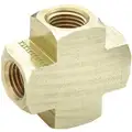 Cross: Brass, 3/4 in x 3/4 in x 3/4 in x 3/4 in Fitting Pipe Size, 1 1/8 in Overall Lg