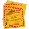 Hazardous Waste, DOT Handling Label, Vinyl, Height: 6", Width: 6"