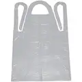 Disposable Sleeve Apron, White, 46" Length, 28" Width, Polyethylene Material, PK 100