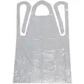 Disposable Sleeve Apron, White, 42" Length, 24" Width, Polyethylene Material, PK 100