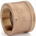 Coupling: Red Brass, 2 in x 2 in Fitting Pipe Size, Female NPT x Female NPT, Class 125