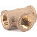 Tee: Red Brass, 1/2 in x 1/2 in x 1/2 in Fitting Pipe Size, Female NPT x Female NPT x Female NPT