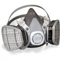 3M Half Mask Respirator Kit: 5000, 2 Cartridges Included, (2) Organic Vapor (OV) Cartridge, L Mask Size