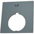 Eaton Legend Plate: Up, Round, Plastic, Black, 1.77 in Ht, 1.77 in Wd