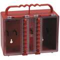 Red Plastic Group Lockout Box, Max. Number of Padlocks: 16, 7-1/2" x 8-1/2"