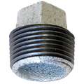 Galvanized Malleable Iron Square Head Plug, 1-1/2" Pipe Size, MNPT Connection Type