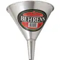 Behrens Funnel, Tin, 3 qt. Total Capacity, 9-1/4" Height, 9-1/4" Length, 3/4" Spout Outside Dia.