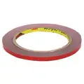 3M Scotch-Mount Nameplate Repair Tape, 0.236" x 5 yd., Gray/Red Release Liner