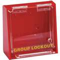 Red Plastic Group Lockout Box, Max. Number of Padlocks: 10, 7-1/2" x 12"