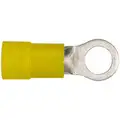 Imperial Vycrimp Vinyl Insulated Ring Terminal, Yellow, 4 AWG, Stud Size - Item 3/8"