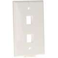 Monoprice White Wall Plate, Plastic, Number of Gangs: 1, Cable Type: Blank, Keystone