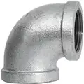 Galvanized Malleable Iron Elbow, 90&deg;, 1/4" Pipe Size, FNPT Connection Type