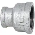 Black Malleable Iron Reducer Coupling, FNPT, 2" x 1", Schedule 40