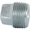 Galvanized Malleable Iron Square Head Plug, 3/4" Pipe Size, MNPT Connection Type