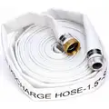 Water Discharge Hose: 1 1/2 in Hose Inside Dia., 50 ft Hose Lg, 125 psi, White, MNPSM x FNPSM