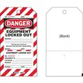 Danger Tag, Cardstock, Equipment Locked Out, 7-1/2" x 4", 25 PK