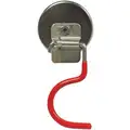 Magnet with Broom Holder, Ceramic Magnet, 38 lb Max. Pull, 2 7/16" Overall Length