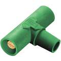 Hubbell 3R, 4X, 12 Taper Nose Paralleling Tee, Female-Male-Male, Green