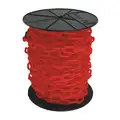 Mr. Chain Plastic Chain: Outdoor or Indoor, 2 in Size, 125 ft Lg, Red, Polyethylene