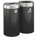 Glaro 46 gal. Black Stationary Recycling Container, Bottles and Cans Top