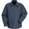 Jacket, 65% Polyester/35% Cotton, Navy, Zipper Closure Type, S, Men's