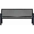 Thomas Steele 71 in. Outdoor Bench with Backrest; 1200 lb. Load Capacity, Black