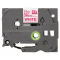 Indoor/Outdoor PET Label Tape Cartridge, Red on White, 0.47"W x 26 ft. 4