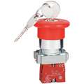 Dayton Emergency Stop Push Button, Type of Operator: 40mm Mushroom Head, Size: 22mm, Action: Maintained Pus