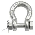 Chicago Hardware Anchor Shackle, Carbon Steel Body Material, Alloy Steel Pin Material, 1/4" Body Size