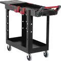 Adaptable-Design Utility Cart with Deep Lipped Plastic Shelves, 500 lb Load Capacity