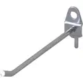 Steel Single Rod Pegboard Hook, Screw In Mounting Type, Silver, Finish: Bright Zinc