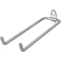 Steel Double Rod Pegboard Hook, Screw In Mounting Type, Silver, Finish: Bright Zinc