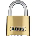 Abus Combination Padlock: Scrolling Combo Padlocks, 1 in to 1 1/2 in, 1/2 in to 1 in, Resettable, ABUS