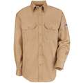 Khaki Flame-Resistant Collared Shirt, Size: 2XL, Fits Chest Size: 63-3/8", 8.7 cal./cm2 ATPV Rating