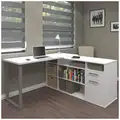 L-Shape Desk: Solay Series, 59 19/64 in Overall Wd, 29 45/64 in Overall Ht, White