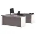 Bestar U-Shape Workstation: Connexion Series, 71 1/64 in Overall W, 30 13/32 in Overall Ht