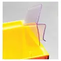 Label Holder: 3 in x 1 in, Clear, Slide-In, 25 Label Holders, Snap-On, PVC, Smooth