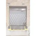 Folding Gate, Simple, 8 to 10 ft. Opening Width, 15" Folded Width, Steel, Gray