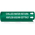 Brady Wrap Around, Plastic Pipe Marker; 9" L x 8" W, Legend: Chilled Water Return
