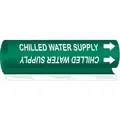Brady Wrap Around, Plastic Pipe Marker; 9" L x 8" W, Legend: Chilled Water Supply