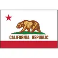 Nylglo State Flag: 3 ft. H, 5 ft. W, 20 ft. Min. Flagpole H, Outdoor, California