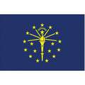State Flag: 3 ft Ht, 5 ft Wd, 20 ft Min. Flagpole Ht, Outdoor, Indiana
