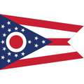 State Flag: 3 ft Ht, 5 ft Wd, 20 ft Min. Flagpole Ht, Outdoor, Ohio