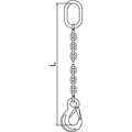 Pewag Chain Sling: 5 ft Sling Lg, 10,600 lb Sling Capacity @ 90 Degrees, 3/8 in Chain Size, Painted