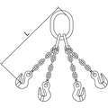 Chain Sling: 10 ft Sling Lg, 15,900 lb Sling Capacity @ 30 Degrees, 3/8 in Chain Size, Painted