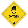 Oxygen Class 2 DOT Container Label, Vinyl, Height: 4", Width: 4"