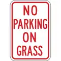 Lyle No Parking On Grass Parking Sign, Sign Legend No Parking On Grass, 18" x 12 in