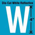 Stranco Inc Vinyl, Reflective Letter W; 4" H x 3" W Character Size, White