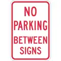 Lyle No Parking Between Signs Parking Sign, Sign Legend No Parking Between Signs, MUTCD Code R7-12