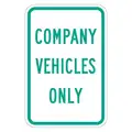Parking Sign: 18 in x 12 in Nominal Sign Size, Aluminum, 0.063 in, Engineer